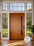 Puerta de madera maciza a medida fabricada en madera nativa y tropical para arquitectura residencial